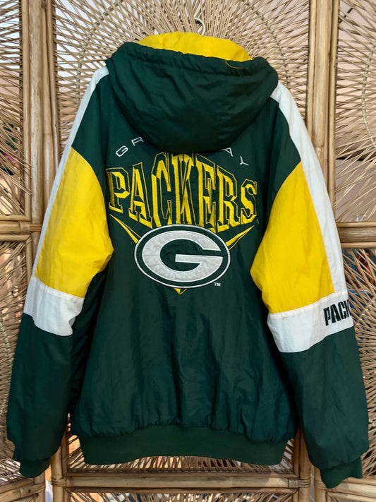 RARE Vintage Green Bay Packers Sideline Puffer Stadium Jacket