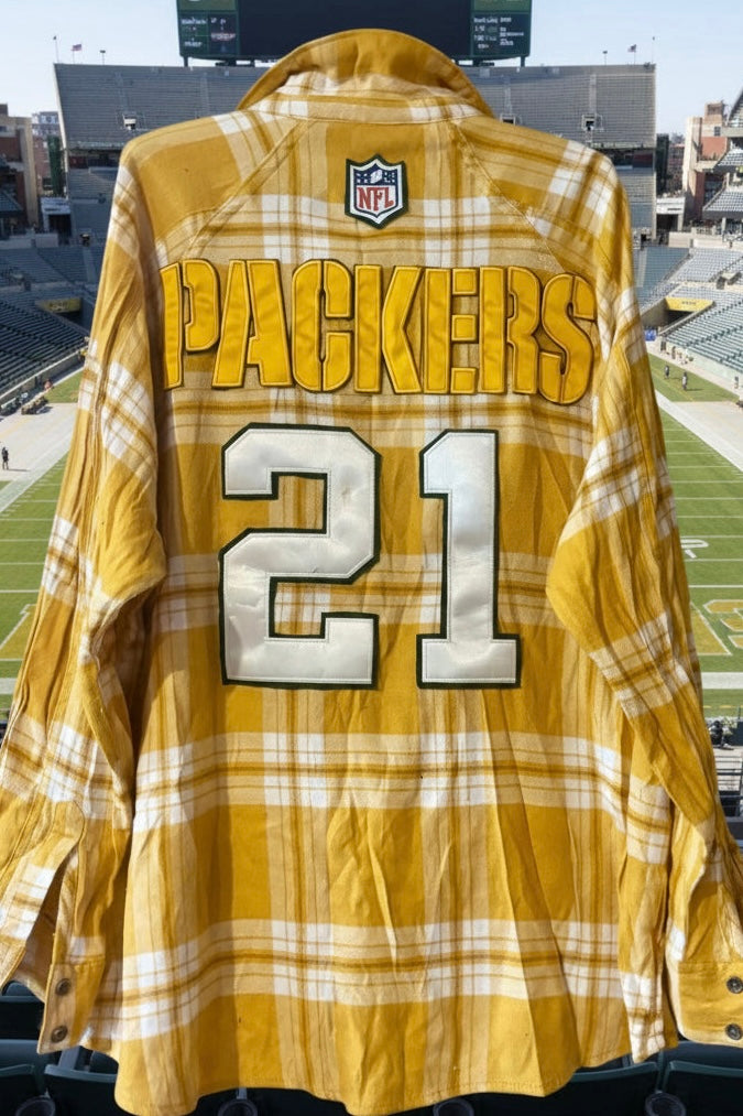 Reworked Packers Game Day Flannel Shirt