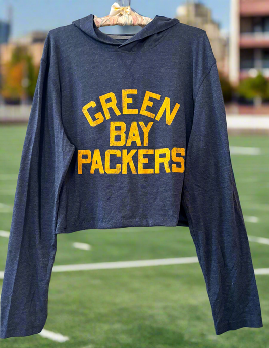 Reworked Packers Throwback Acme CropTop Tee Hoodie