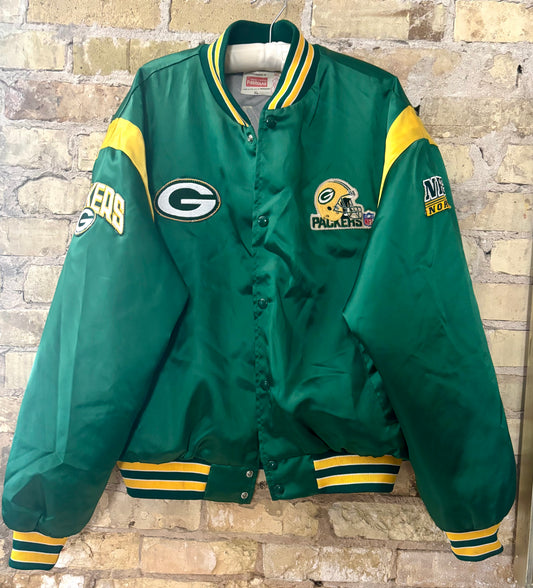 Vintage 80’s Green Bay Packers Swingster Satin  Bomber Varsity Jacket