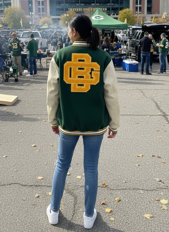 Vintage Green Bay Packers Throwback varsity Bomber Jacket