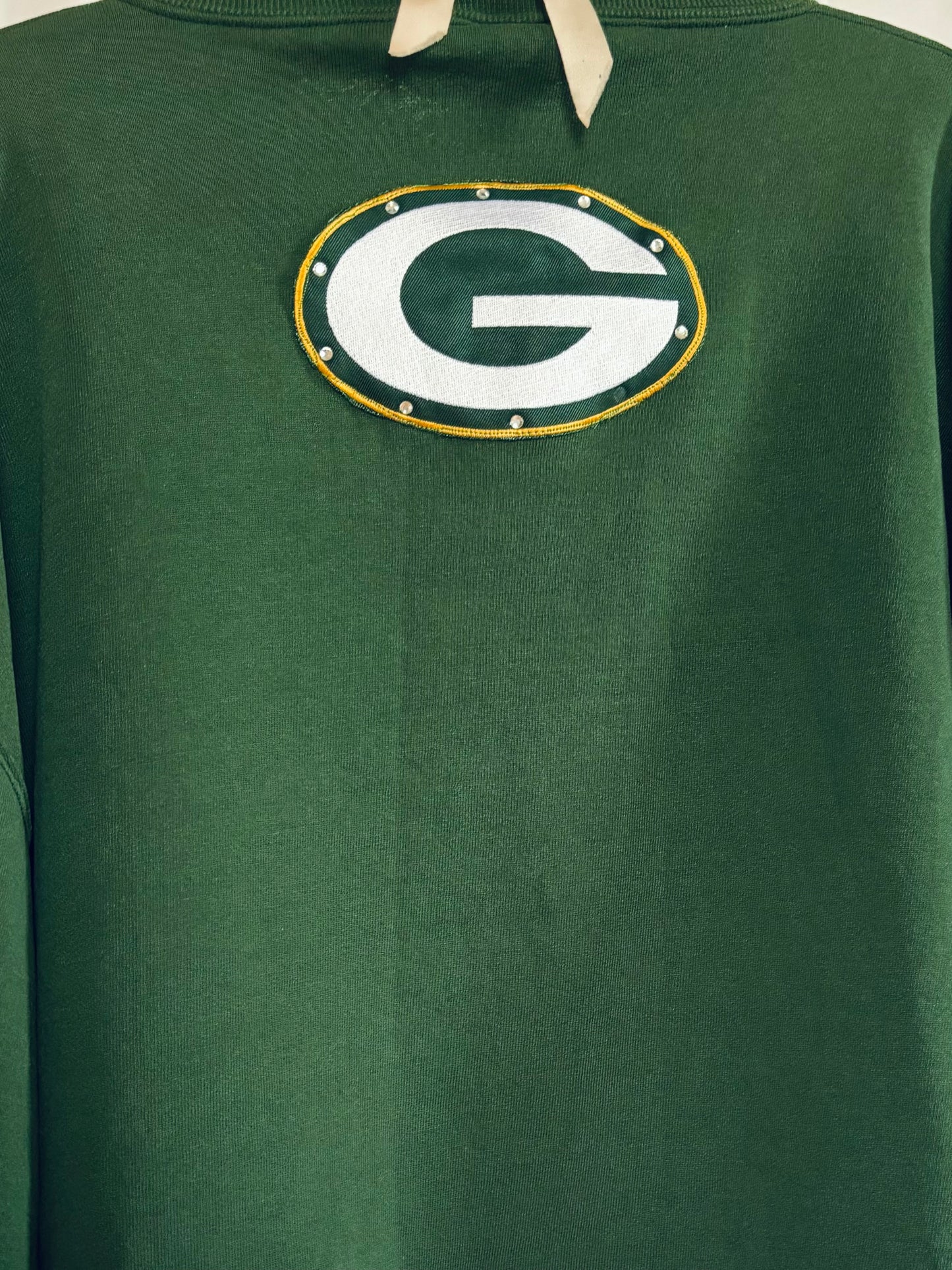 Reworked 90s Cropped Green Bay Packers Super Bowl crewneck sweatshirt