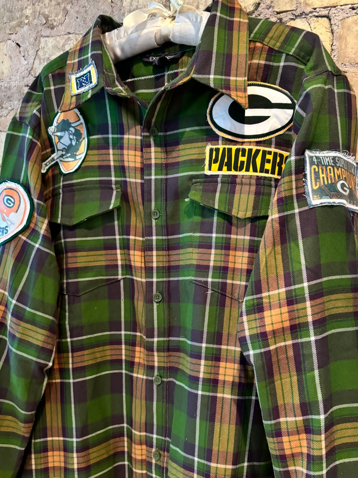 Reworked Packers Throwback Game Day Flannel Shirt