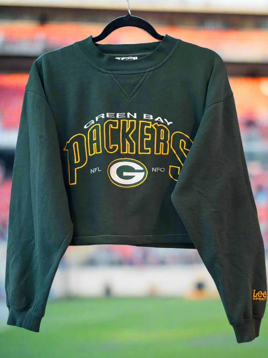 Reworked 90’s Packers Cropped Crewneck