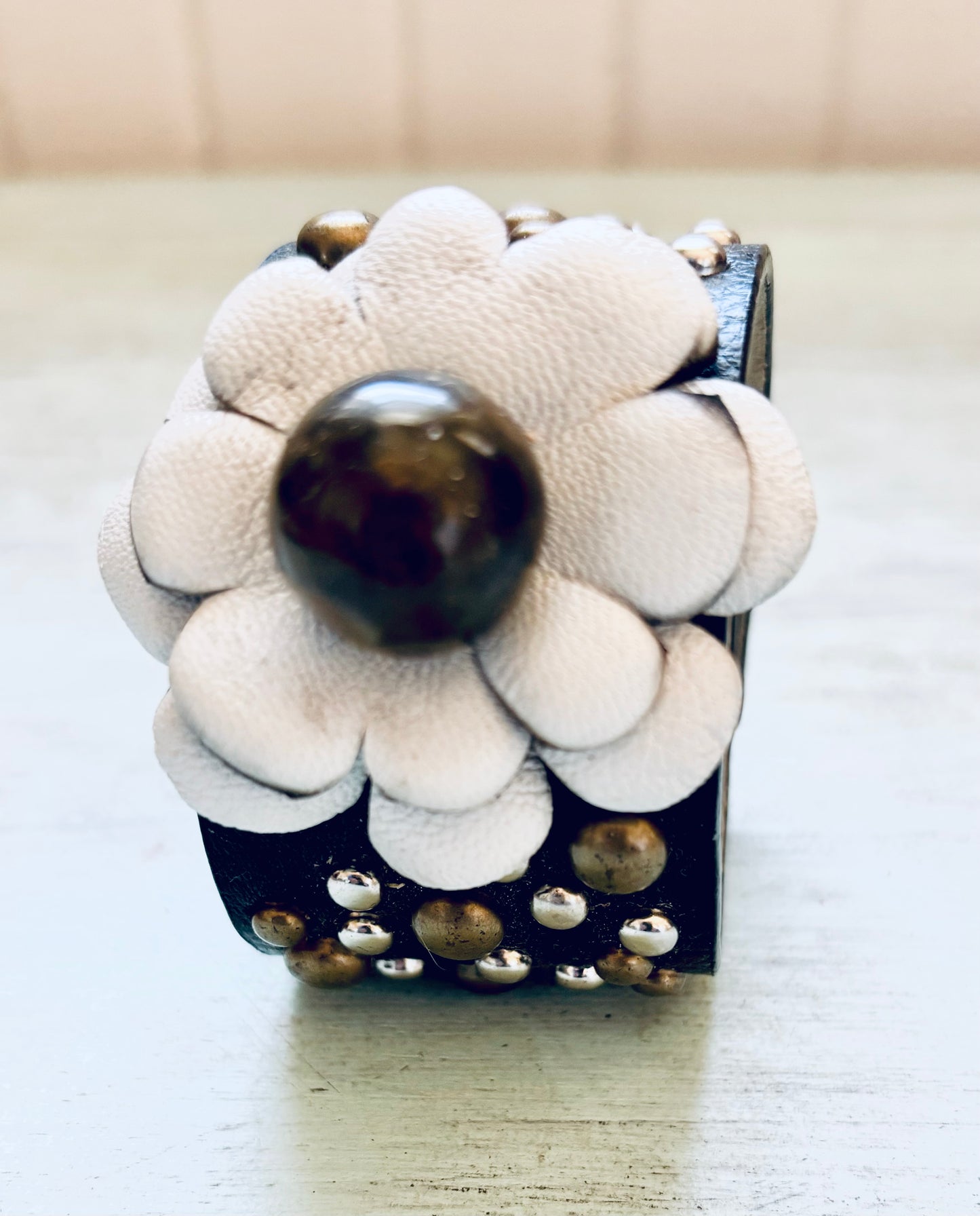 Handmade Leather Flower Bracelet