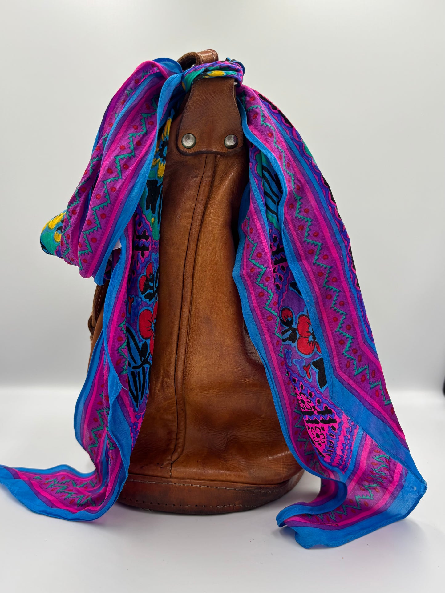 Vintage 70’s Distressed leather   Boho Messenger  Bag