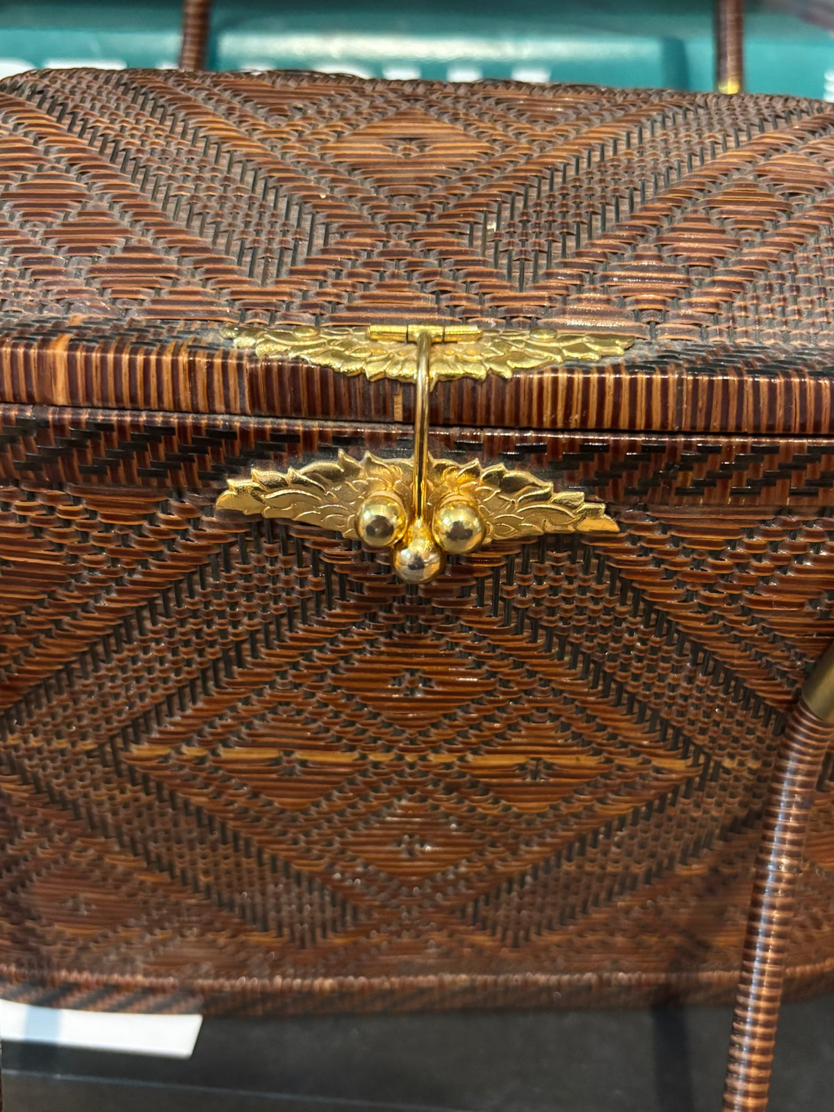 Vintage 60’s Traditional Yan Lipao Thai Top Handle Handwoven Purse