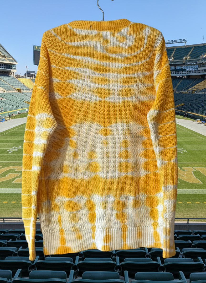 Reworked HandKnit Cotton Game Day Sweater