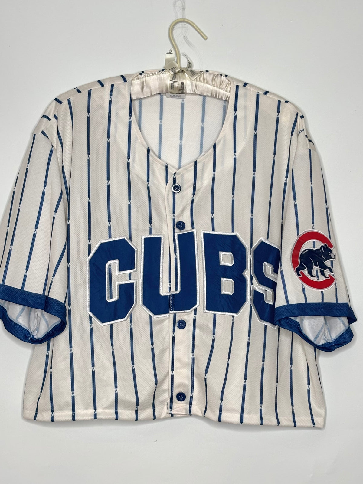 Chicago Cubs throwback striped Button up Jersey