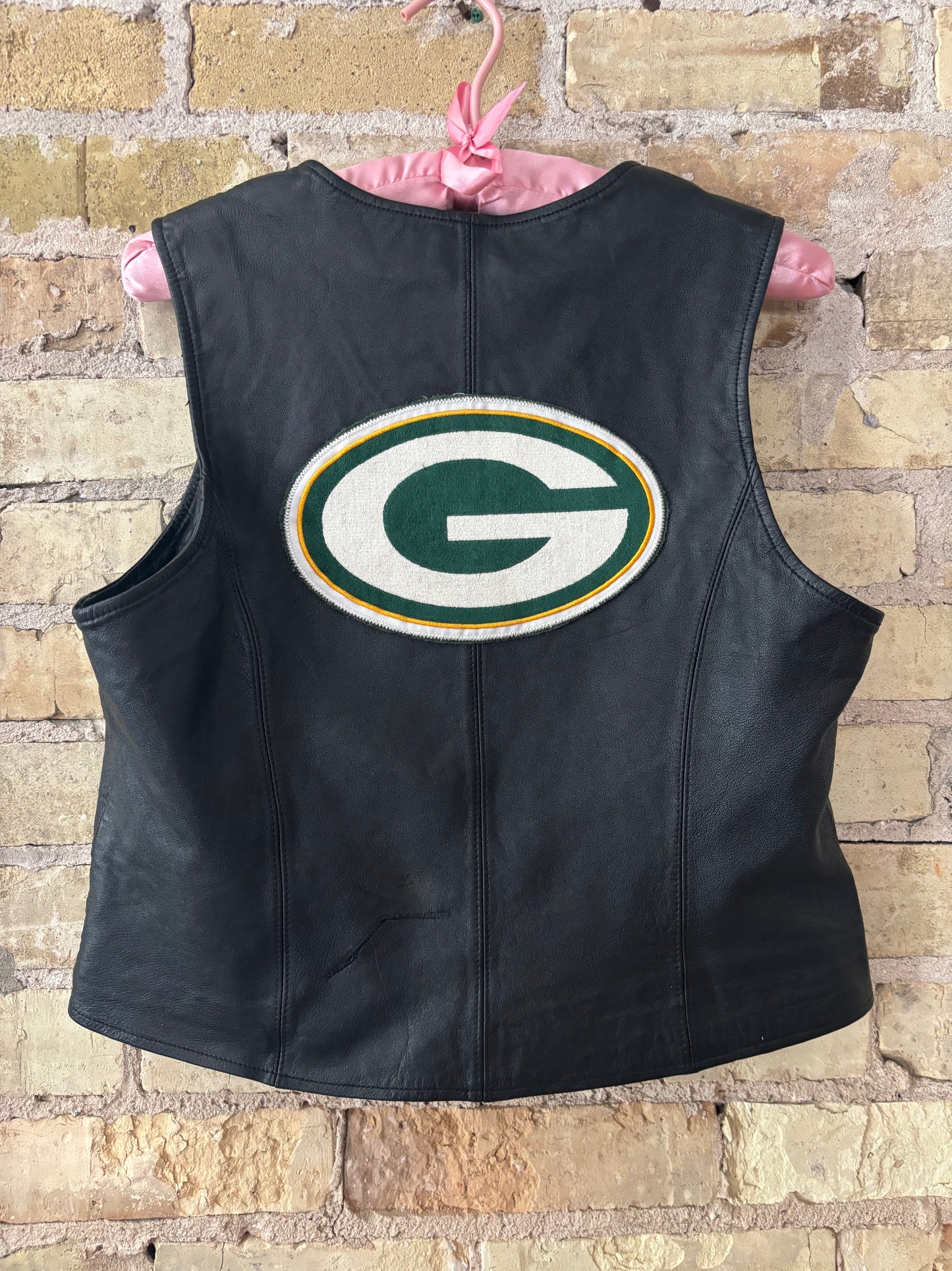 Black Vintage Leather Game Day Vest