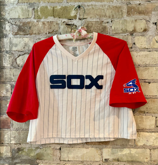 Retro 90s Boston Red Sox striped throwback baseball tee