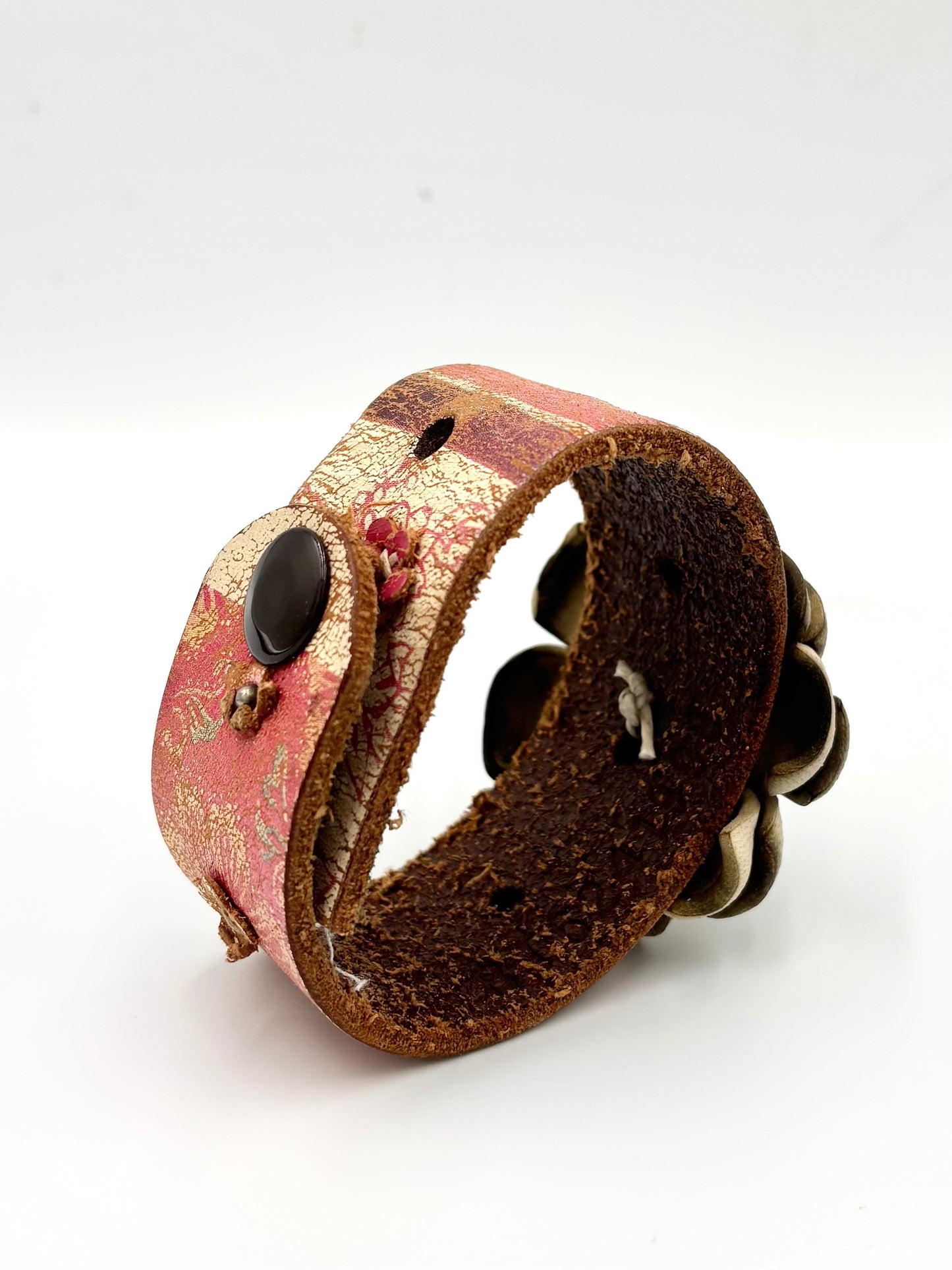 Boho Distressed Leather Cuff Bracelet
