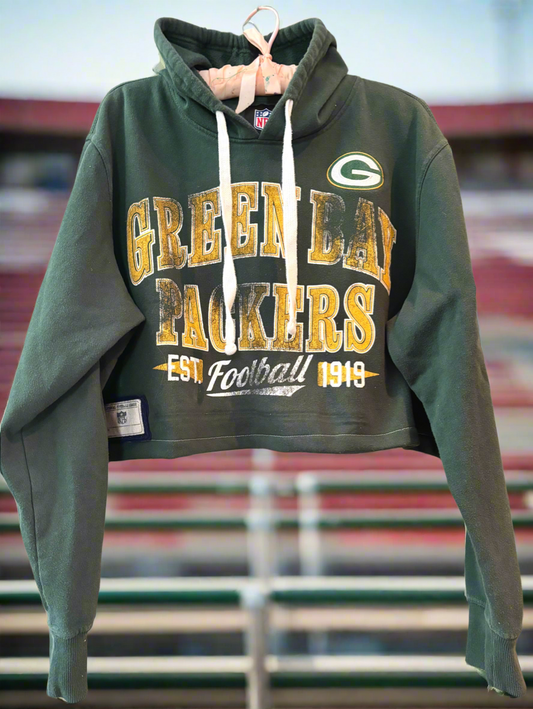 Reclaimed Green Bay Packers Throwback Cropped Hoodie