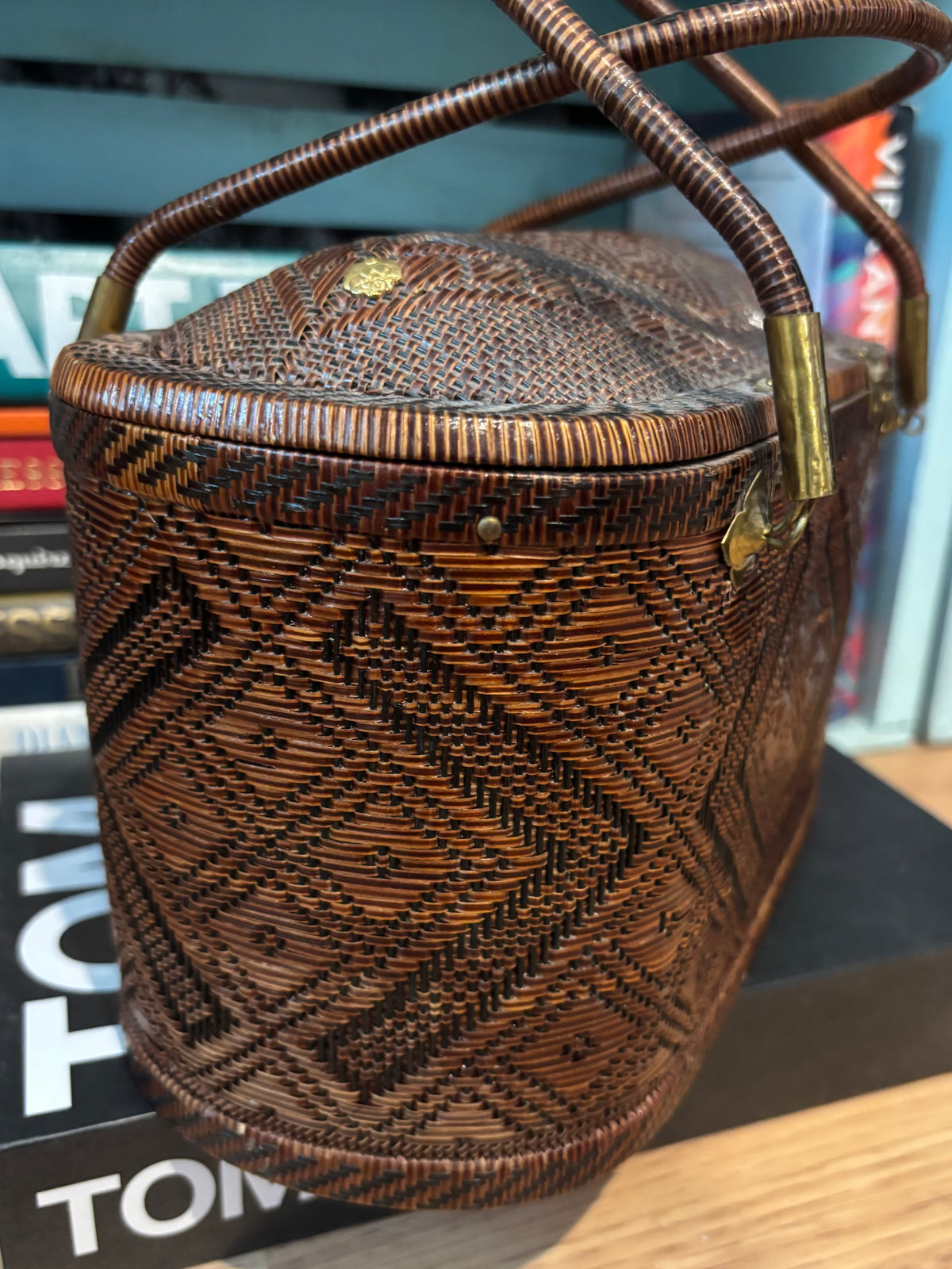 Vintage 60’s Traditional Yan Lipao Thai Top Handle Handwoven Purse