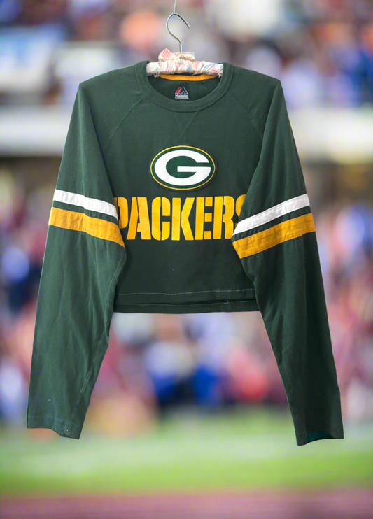 Reworked Packers cropped Throwback Jersey Tee