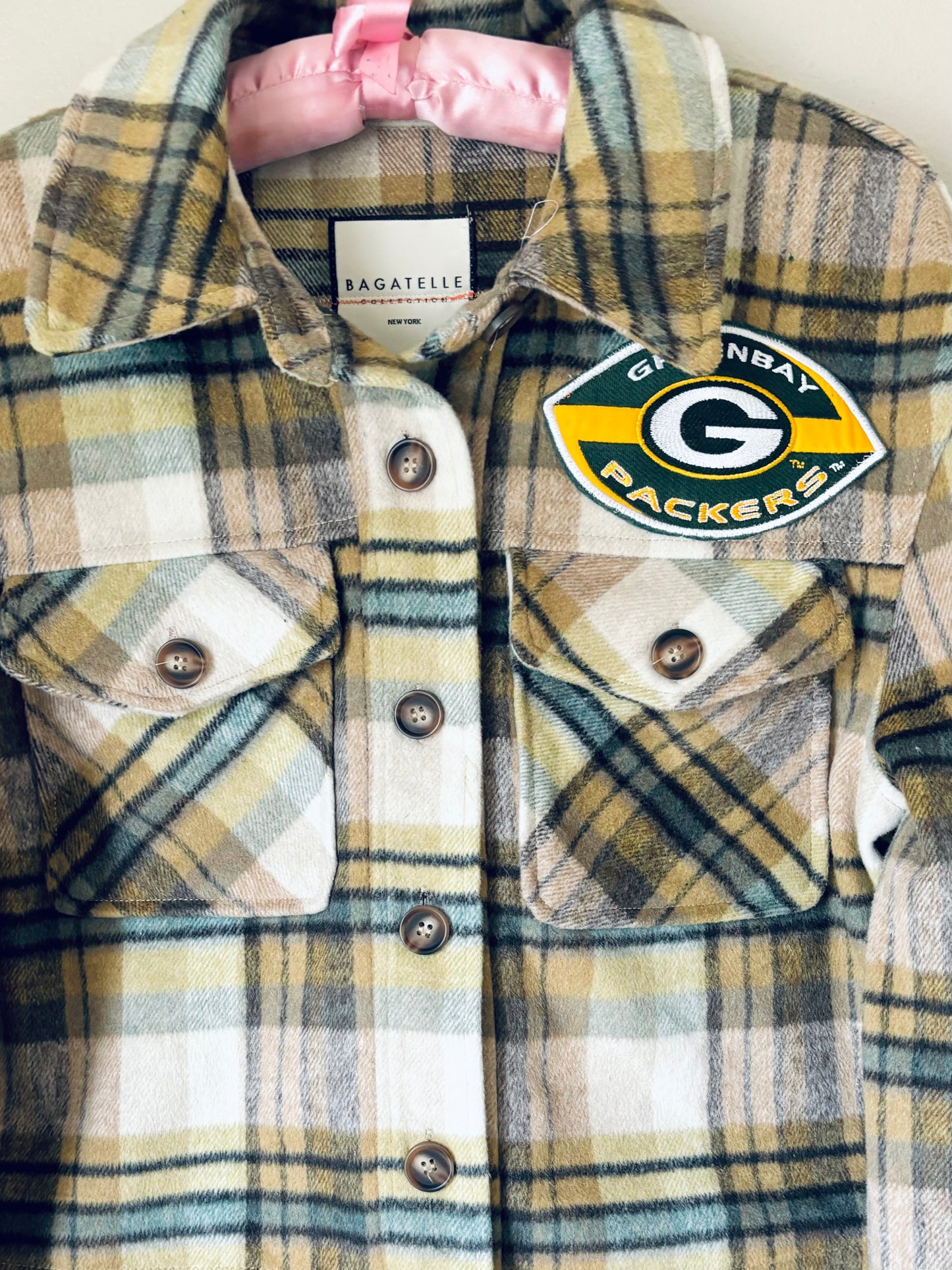 Reworked Game Day Flannel crop Jacket