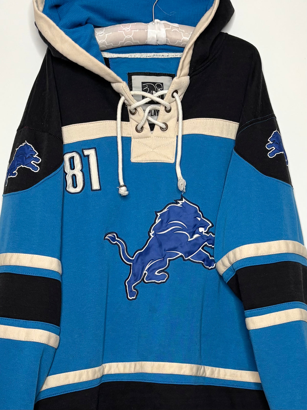 Rare Vintage Detroit Lions Throwback Hockey Johnson Jersey Tee
