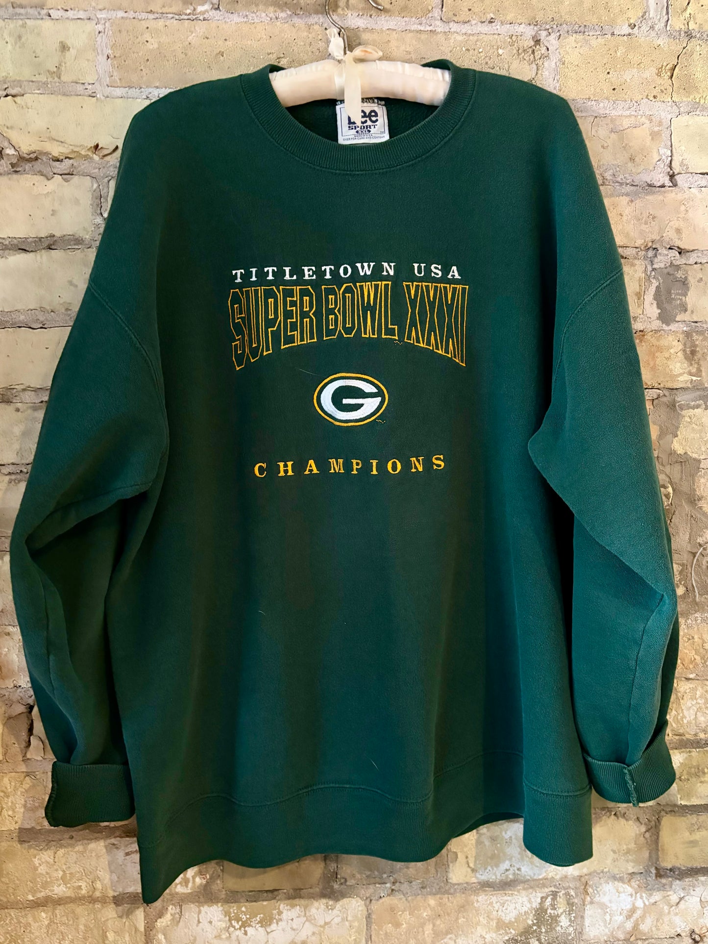 Reworked vintage Green Bay Packers Super Bowl crewneck sweatshirt