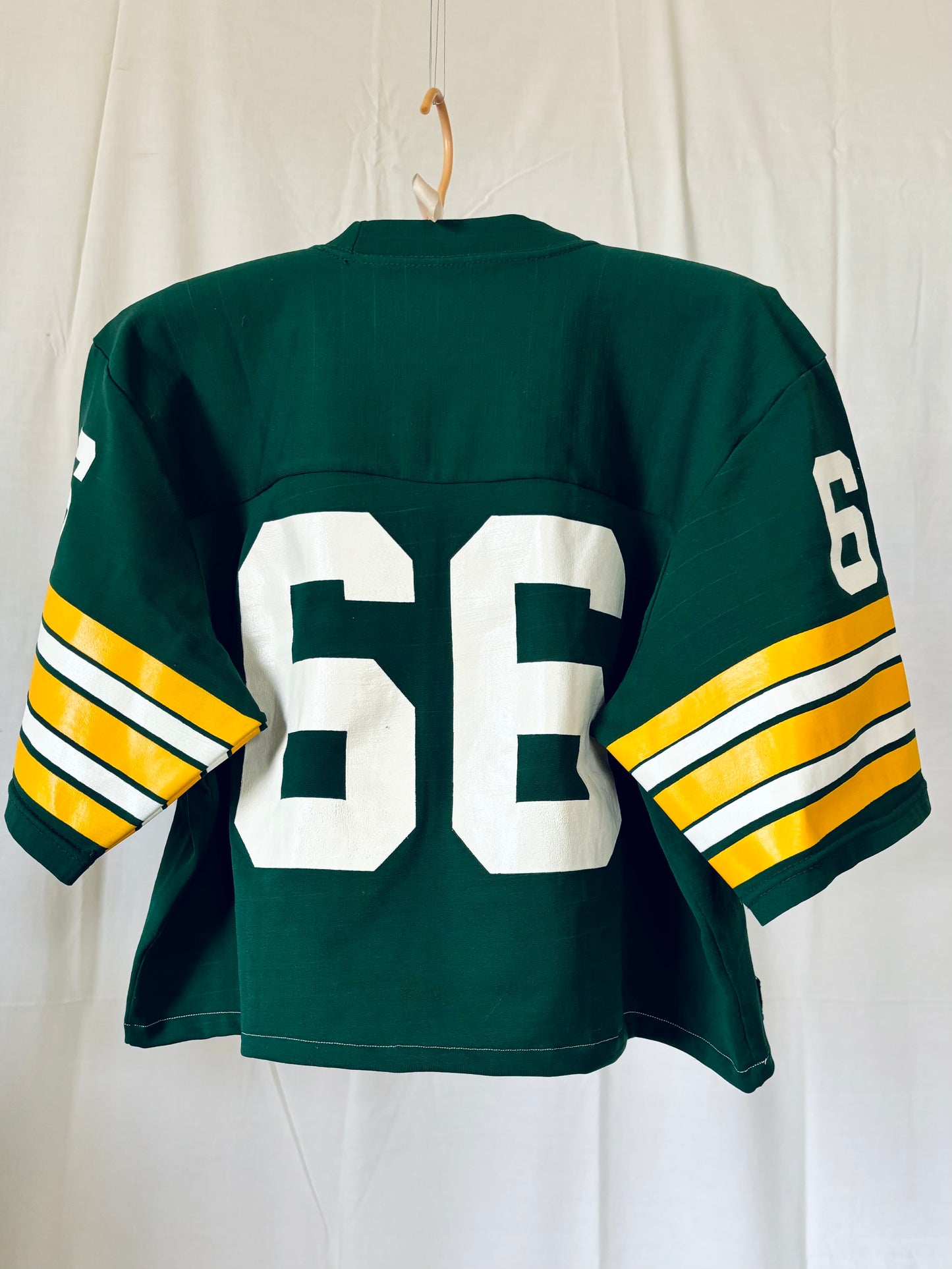 Reworked Vintage Nylon cropped Nitschke #66 Jersey