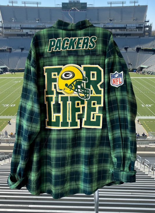 Reworked Packers Game Day Flannel Shirt