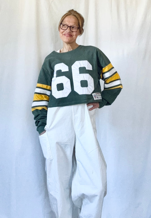 Reworked Packers Champion Vintage Throwbacks Nitschke #66 Cropped Jersey