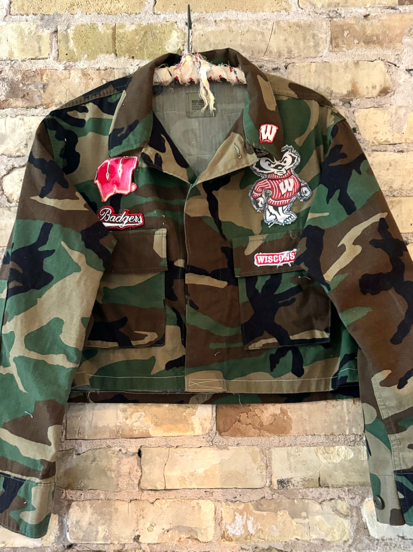 Reworked vintage Camouflage Badgers Game Day Coat Jacket