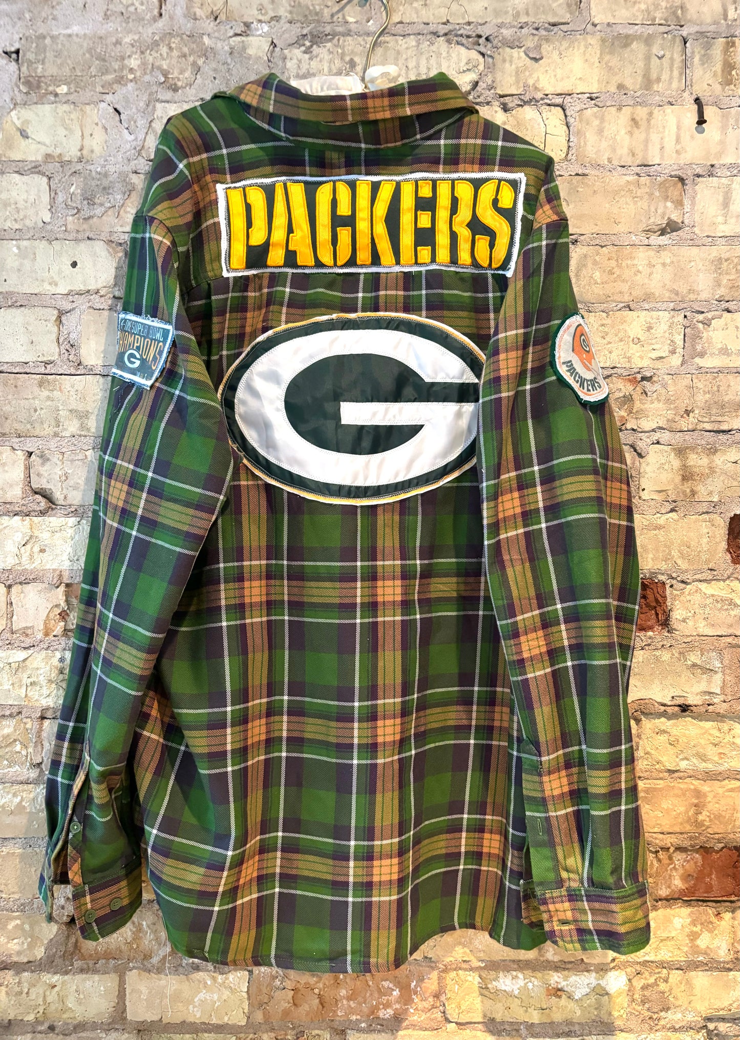 Reworked Packers Throwback Game Day Flannel Shirt