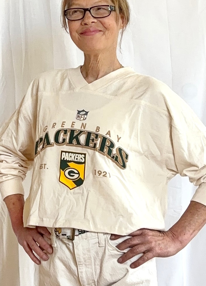 Reworked Green Bay Packers cropped Vintage Throwback Graphic Tee