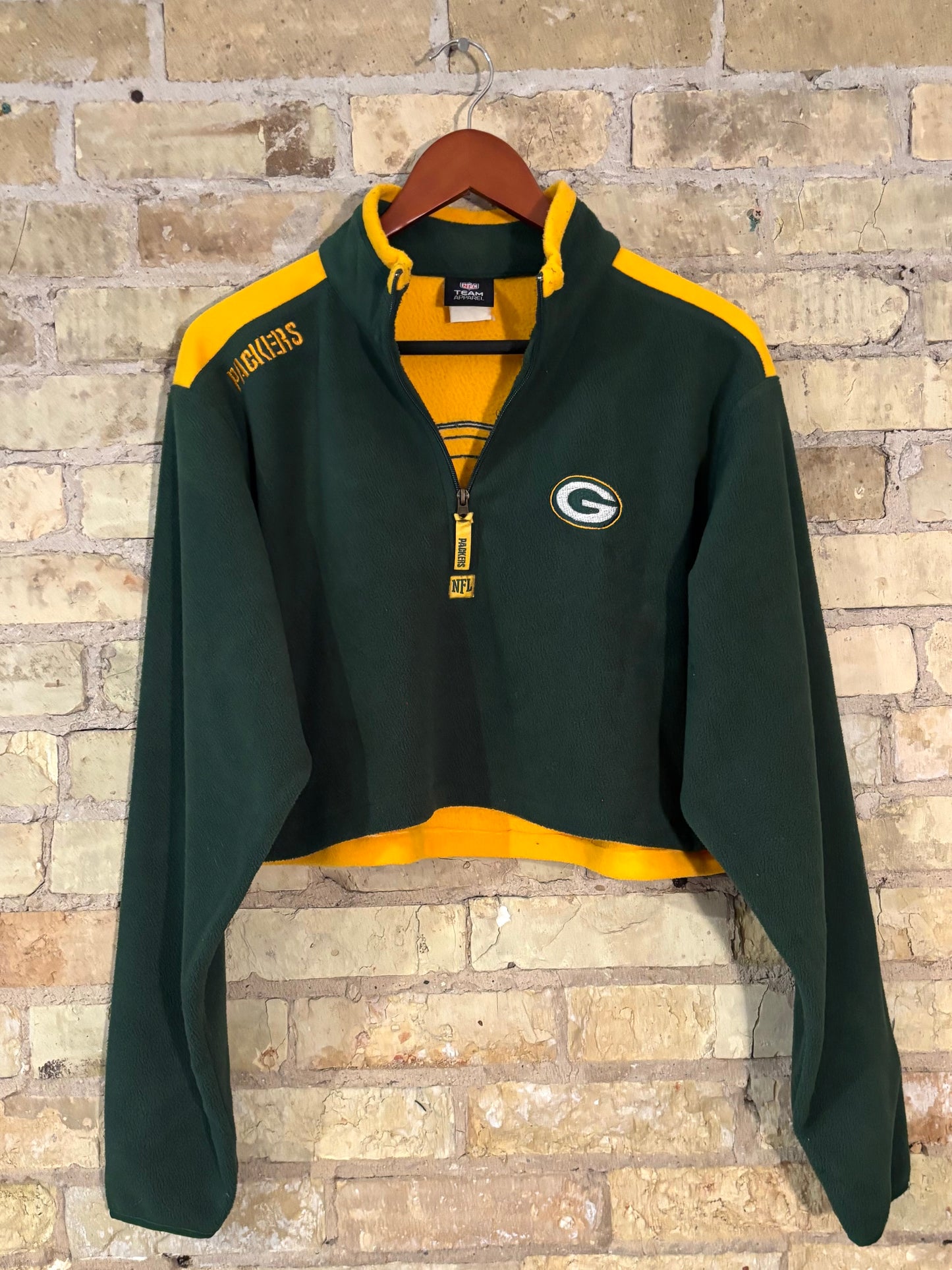 Vintage Packers 1/4 Zip Cropped Fleece Pullover