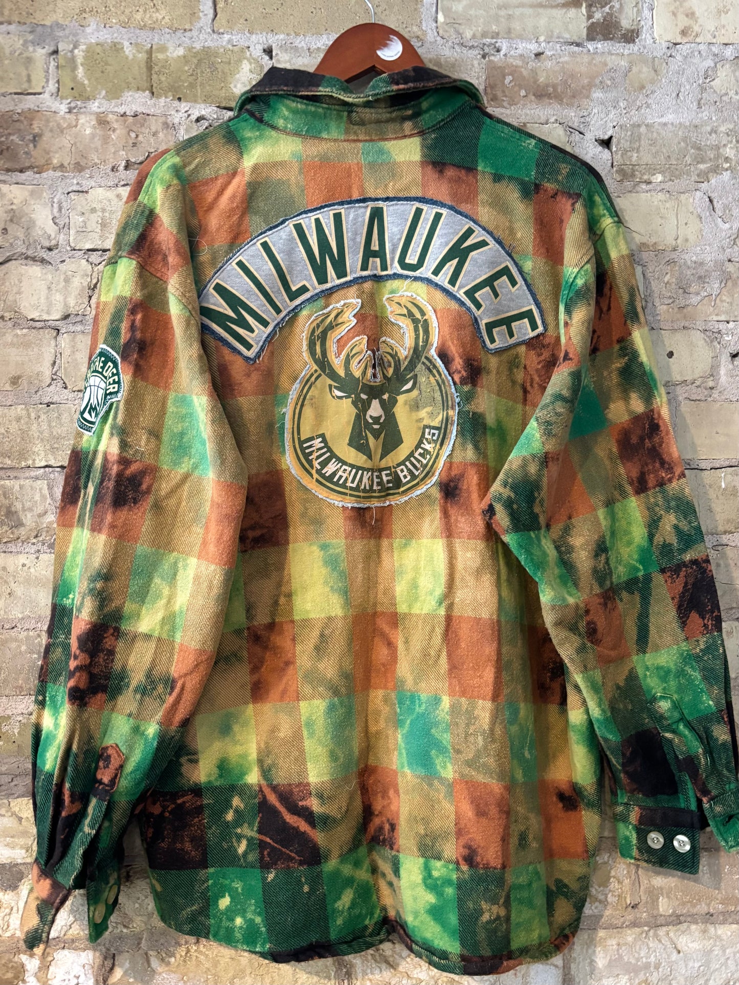 Vintage Distressed Bucks Game Day Flannel