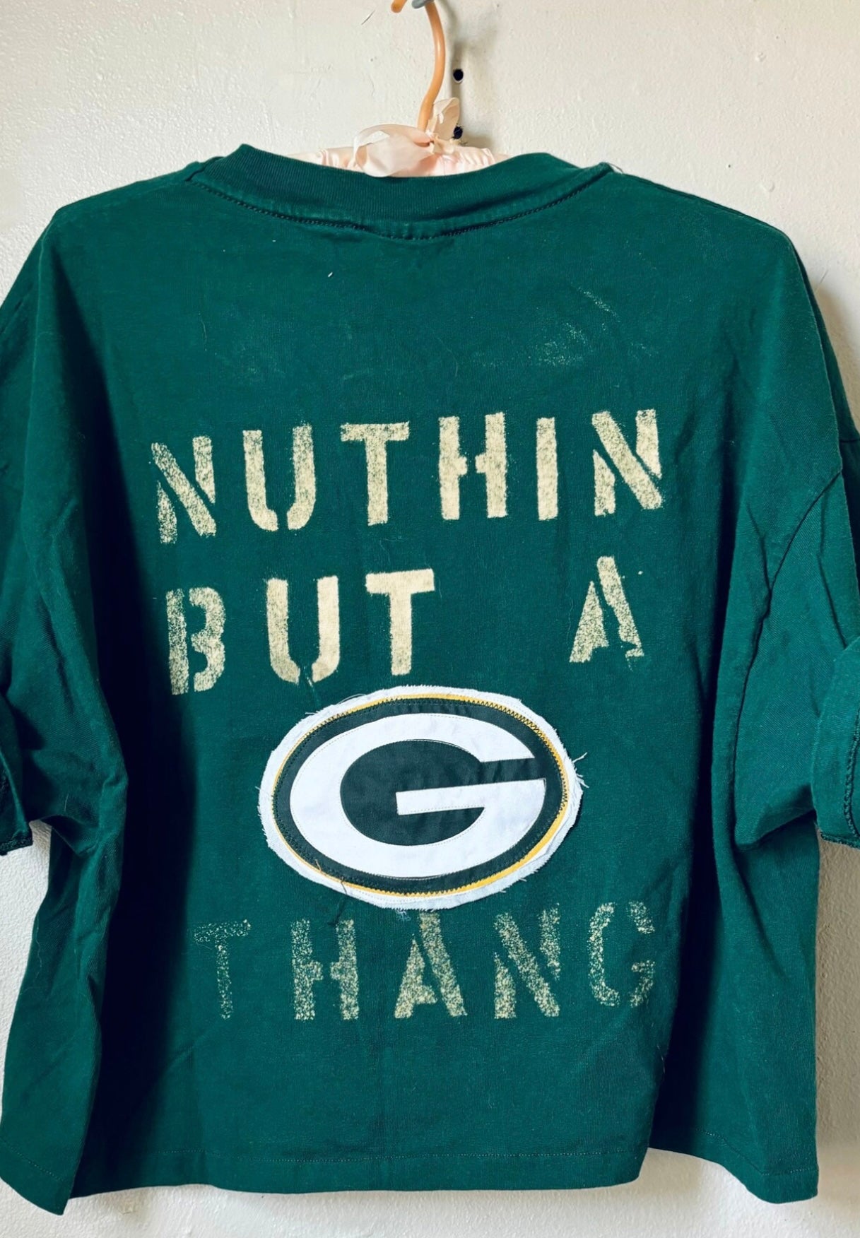 Reworked Vintage Green Bay Packers Crop Top Graphic Tee