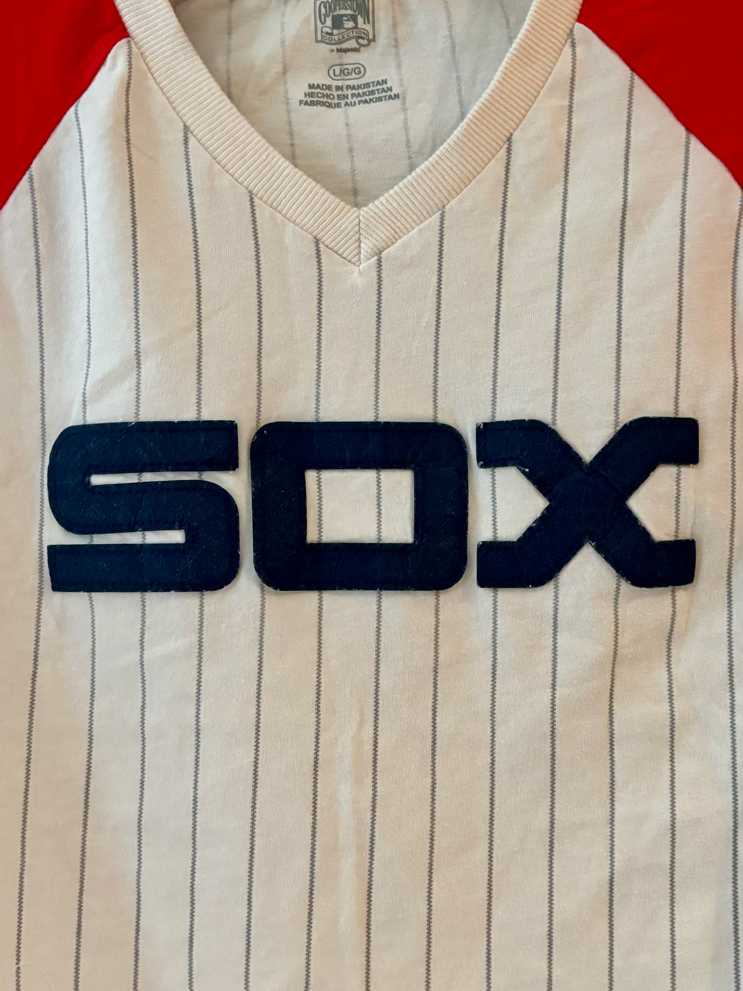 Retro 90s Boston Red Sox striped throwback baseball tee