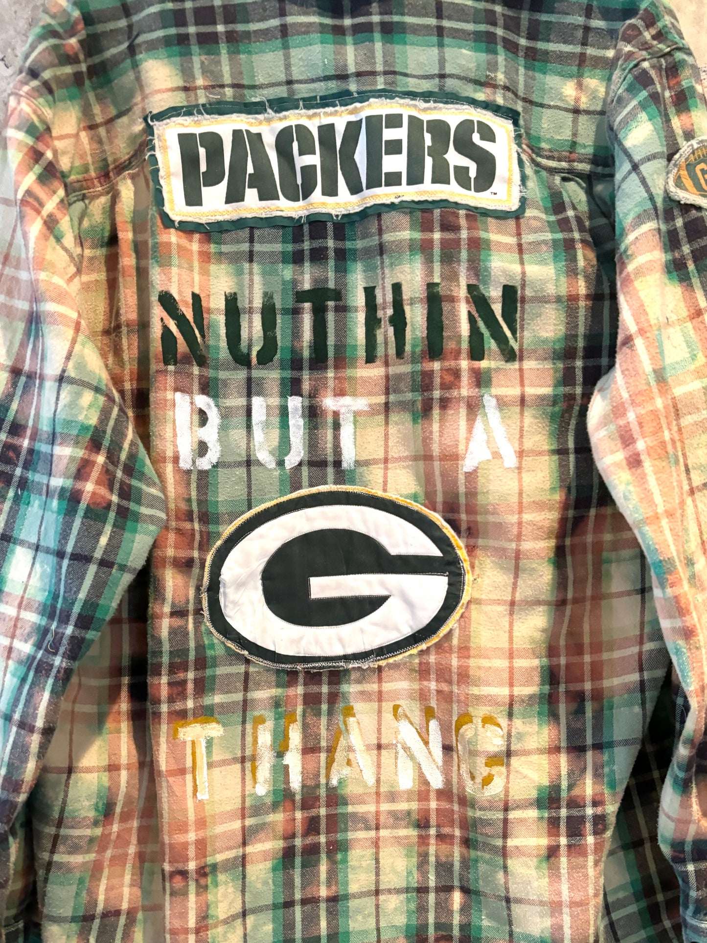 Reworked Custom Game Day Packers Flannel Shirt