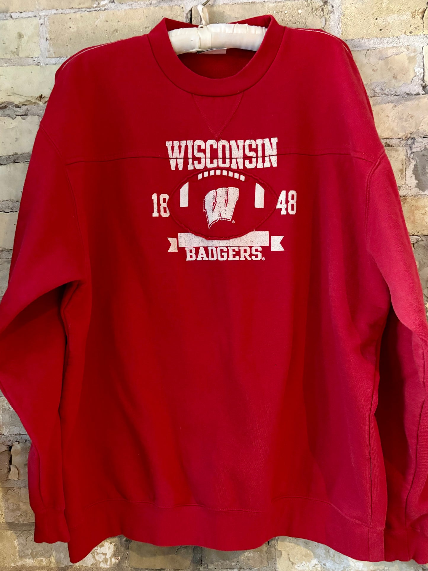 Reworked 90’s Retro Wisconsin Badgers football crewneck