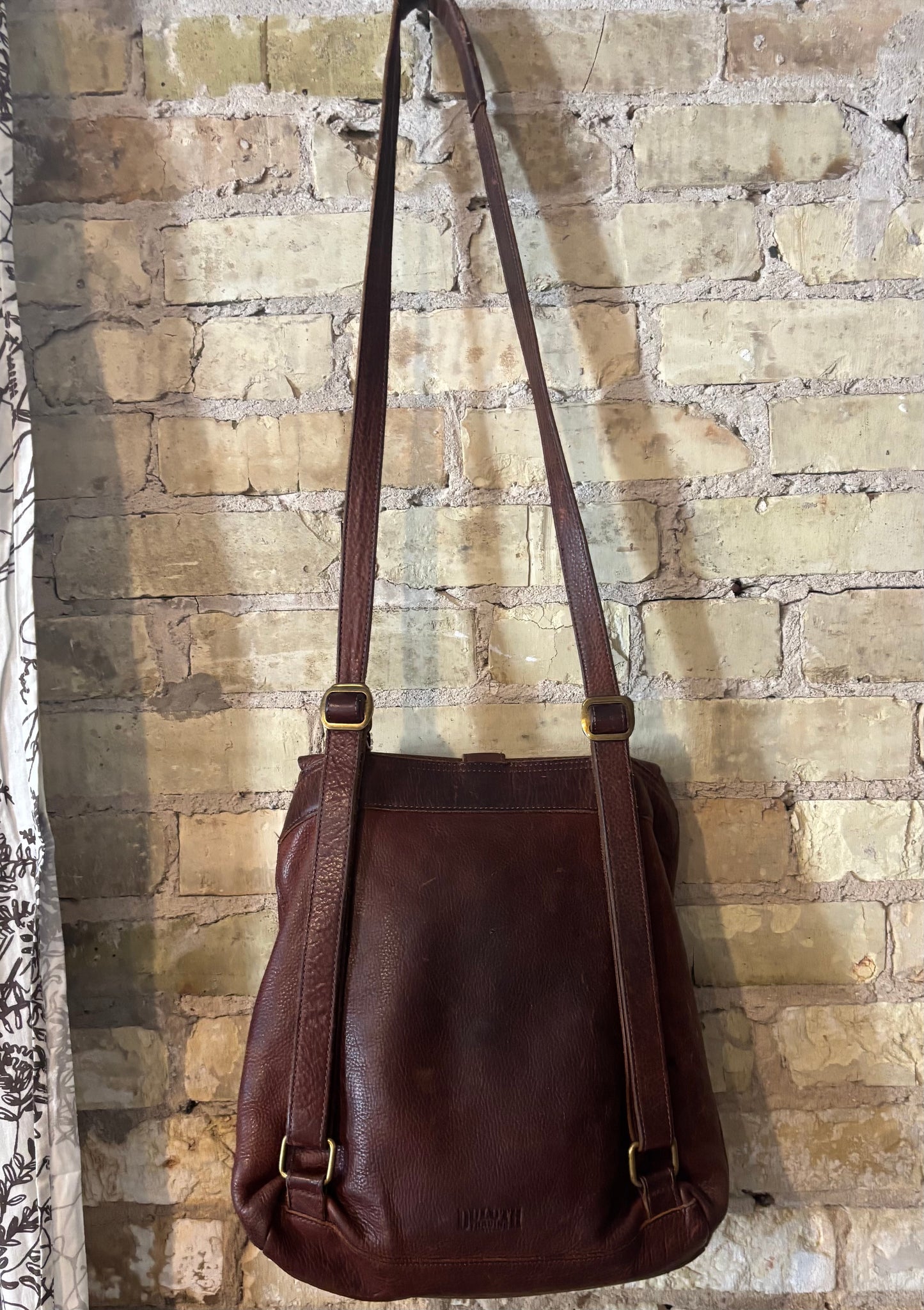 Vintage Duluth Trading Co. Pebbled Convertible Crossbody Shoulder Backpack Bag