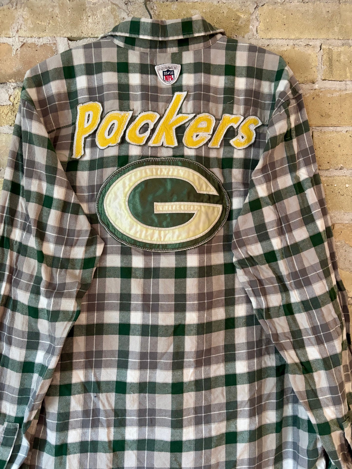 Reworked Packers Oversized Game Day Flannel Shirt