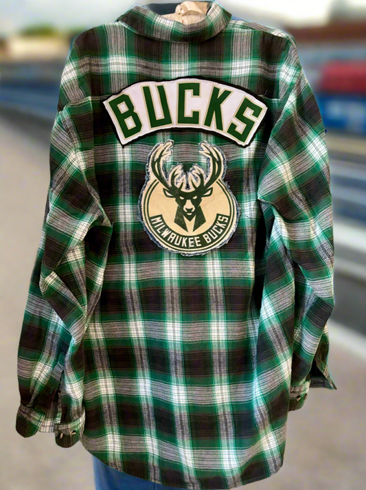 Reworked Bucks Game Day Flannel Shirt