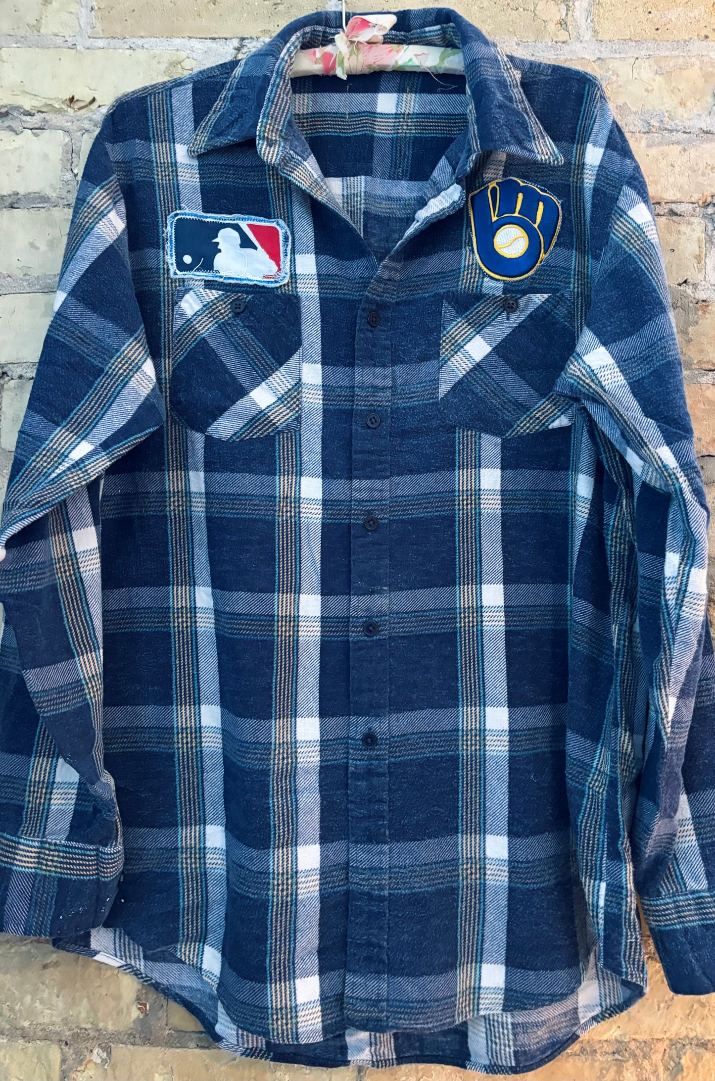 Reworked vintage Brewers Game Day Flannel Shirt