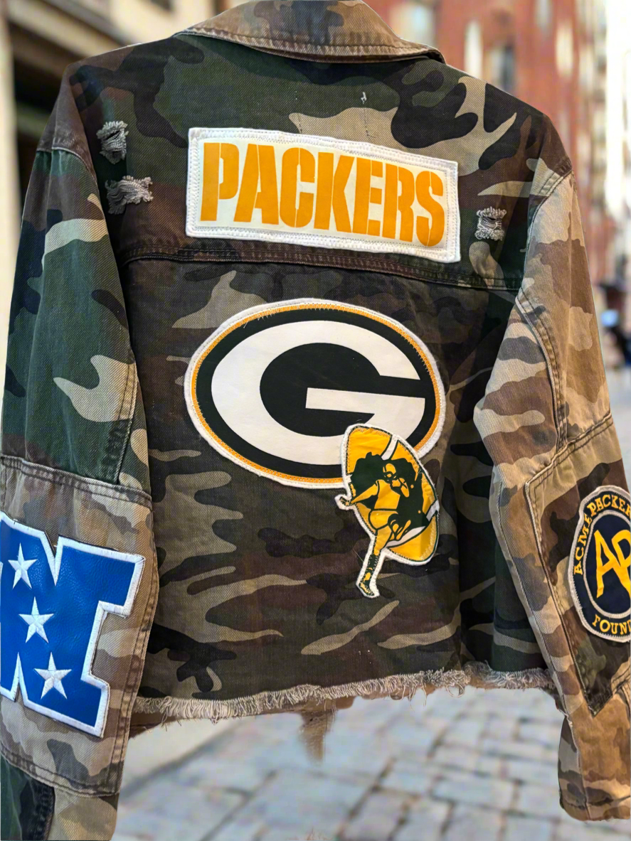 Reworked Woman’s Camo inspired Game Day Jacket