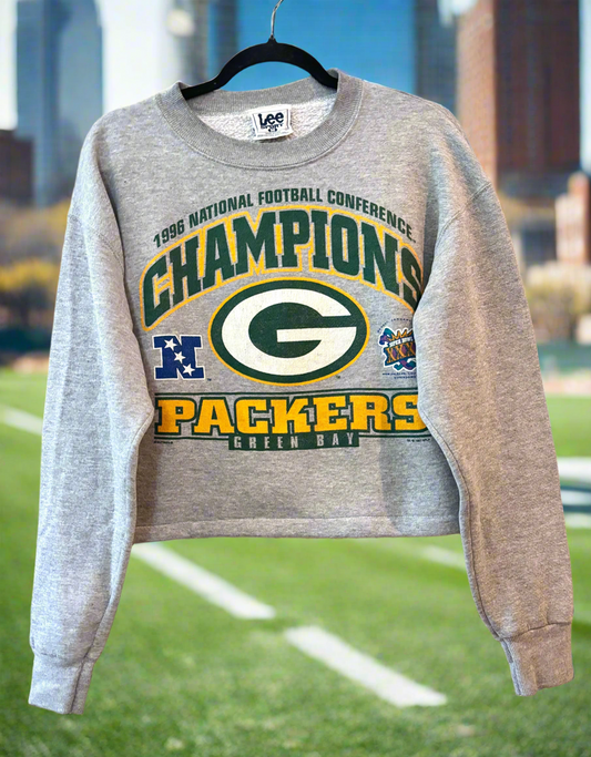 Reworked vintage Green Bay Packers Super Bowl crewneck