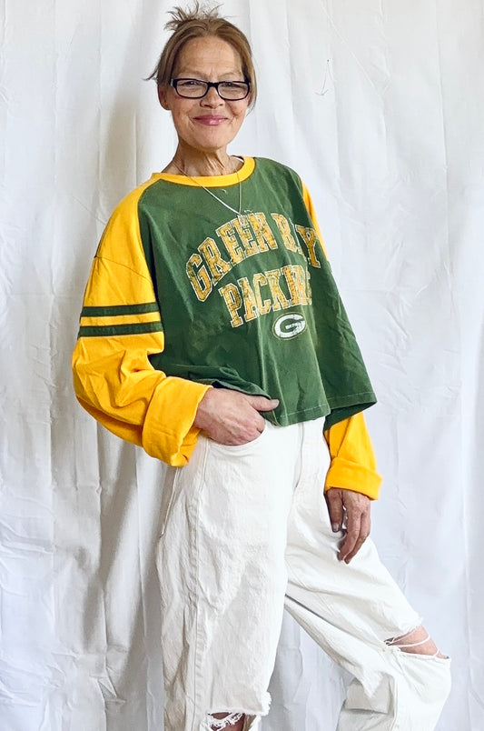 Reworked vintage Packers over dyed Jersey Tee