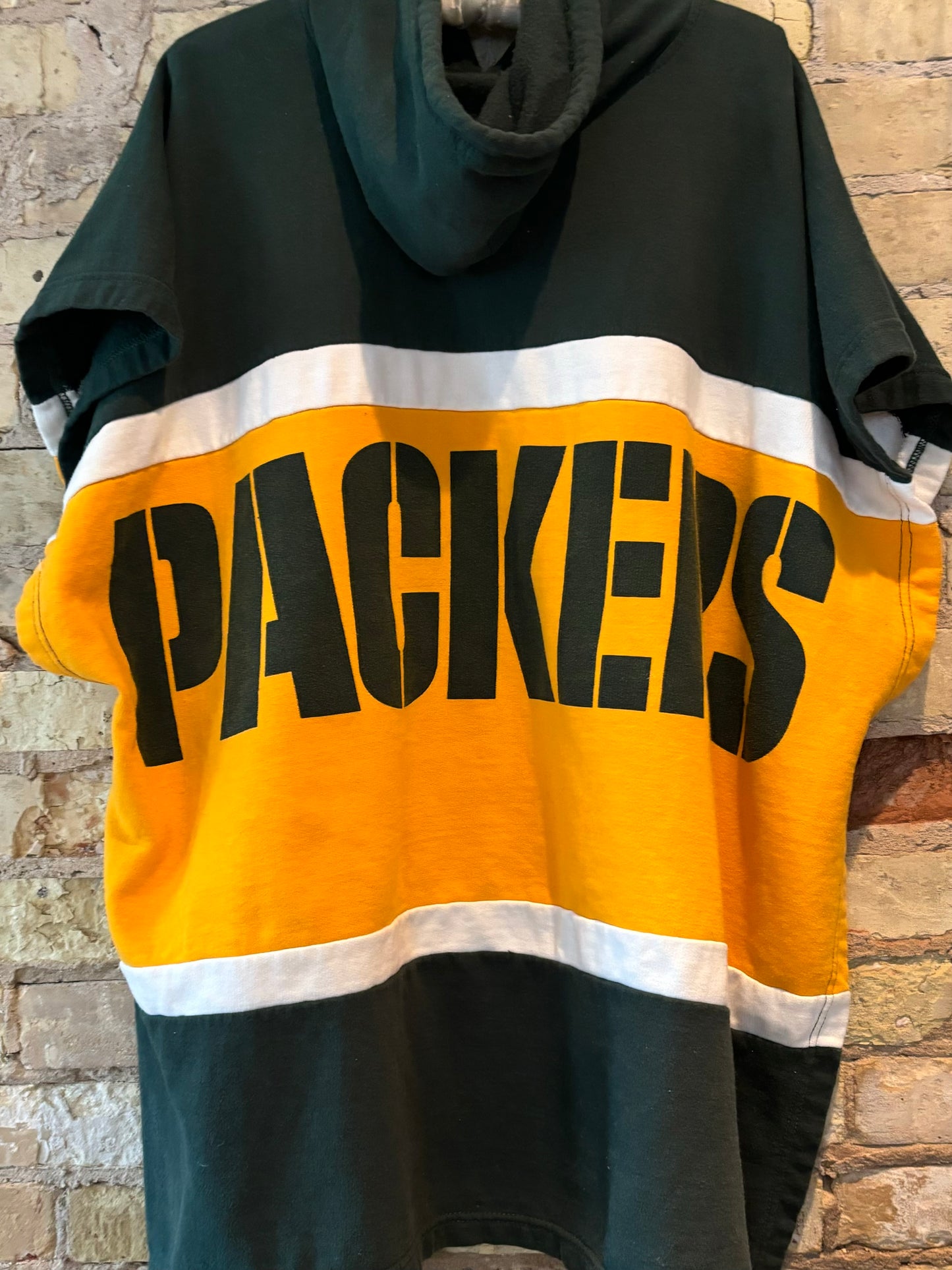 Retro Green Bay Packers Hooded Game Day Poncho