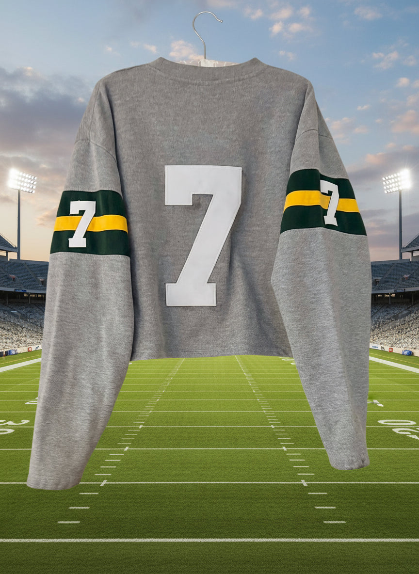 Reworked Packers retro cropped Jersey crewneck