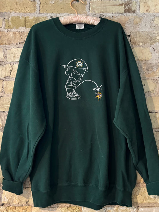 Vintage Game Day Packers X Vikings Rivalry crewneck