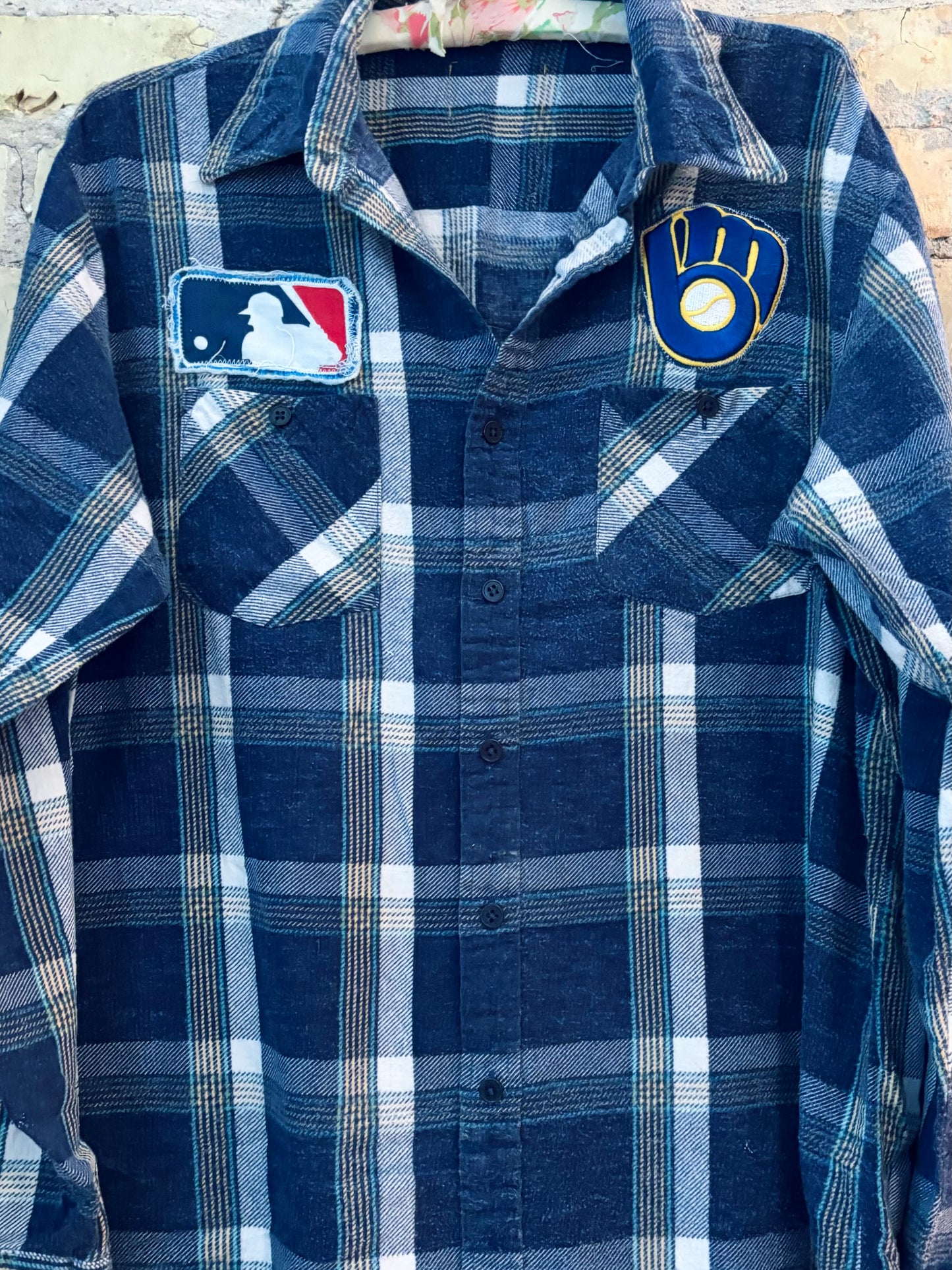 Reworked vintage Brewers Game Day Flannel Shirt