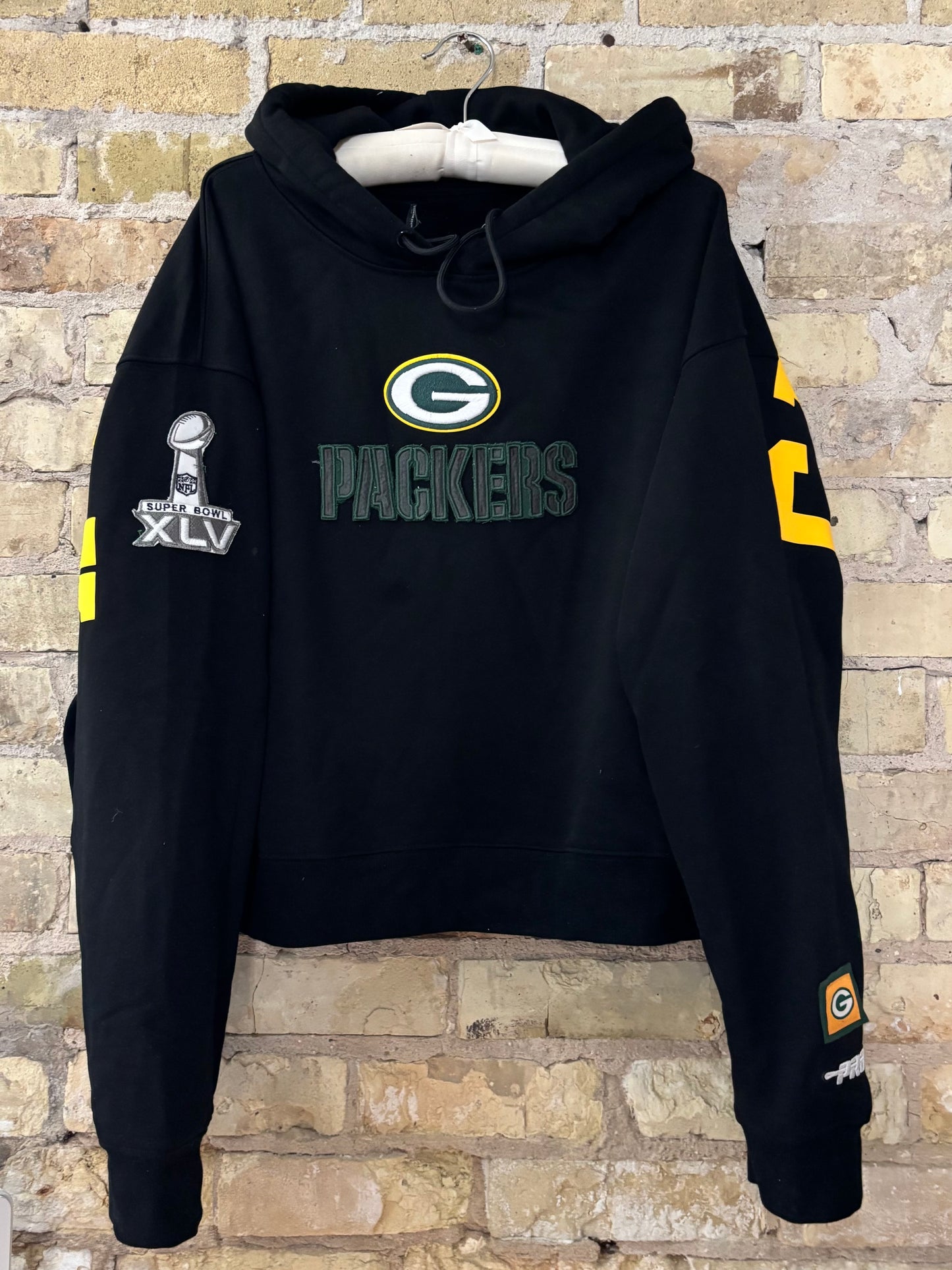 Packers Wingspan Spell out Black Oversized Game Day Hood