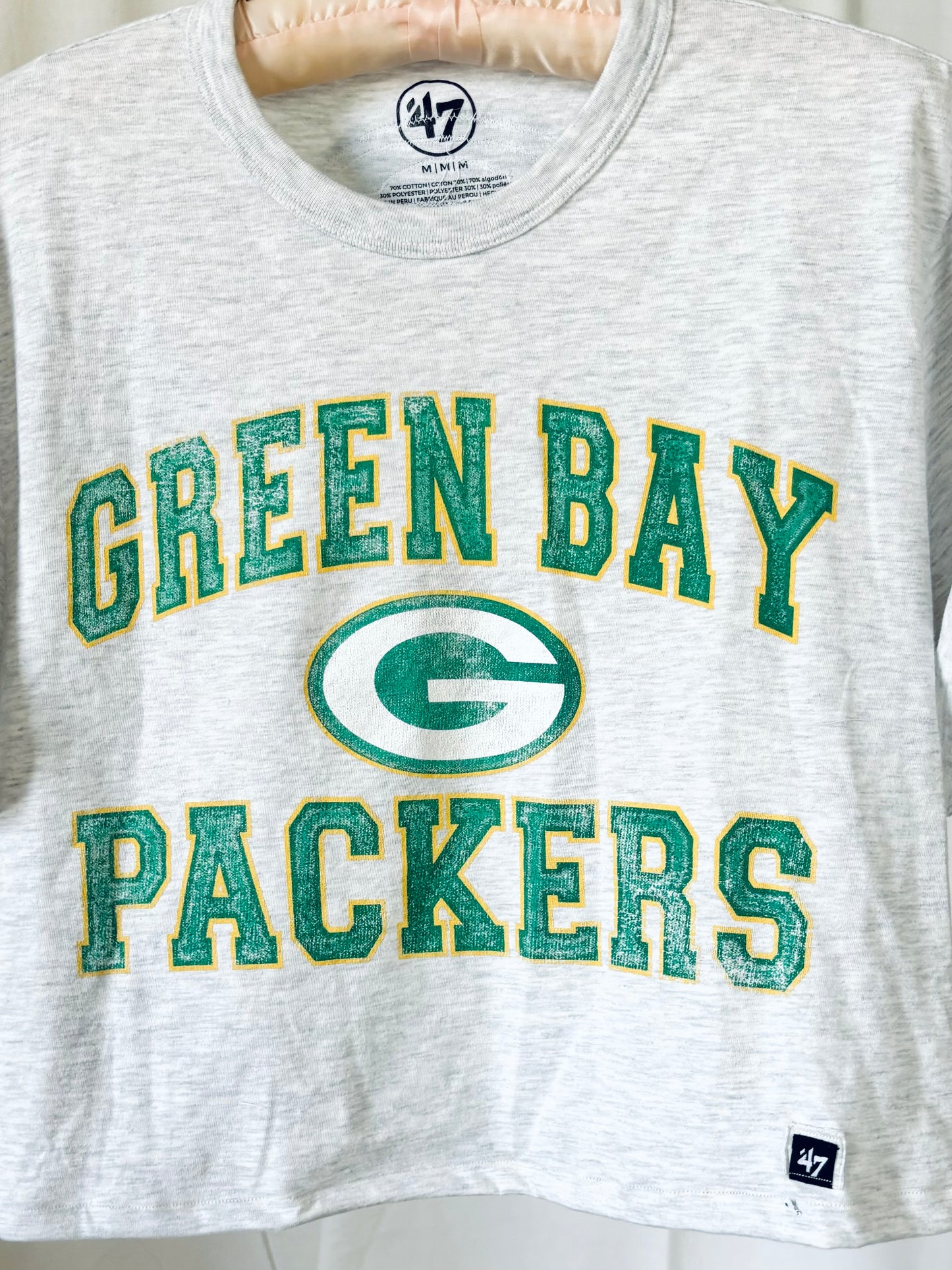 Reworked Packers Retro cropped Graphic Crewneck Tee