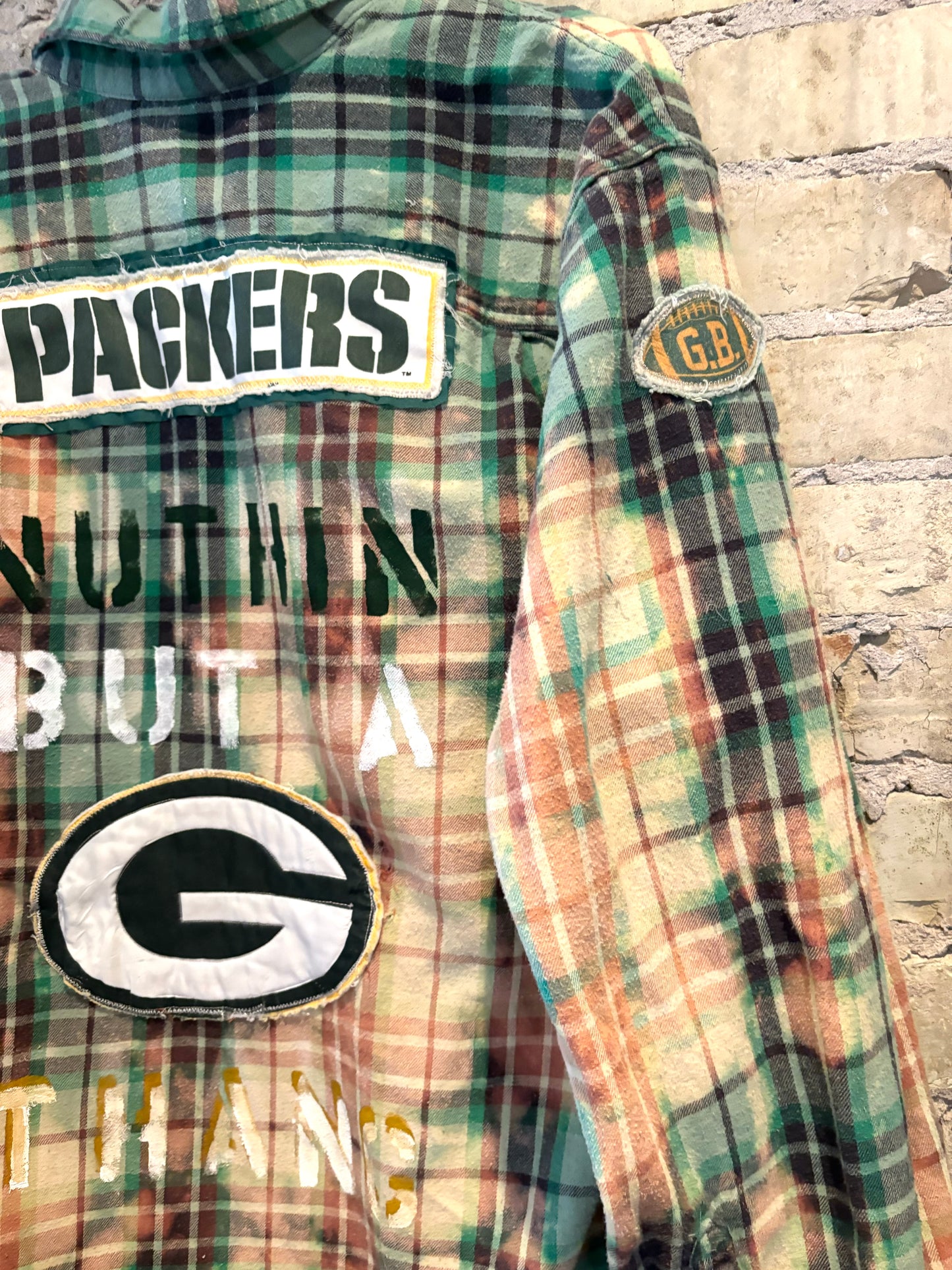 Reworked Custom Game Day Packers Flannel Shirt