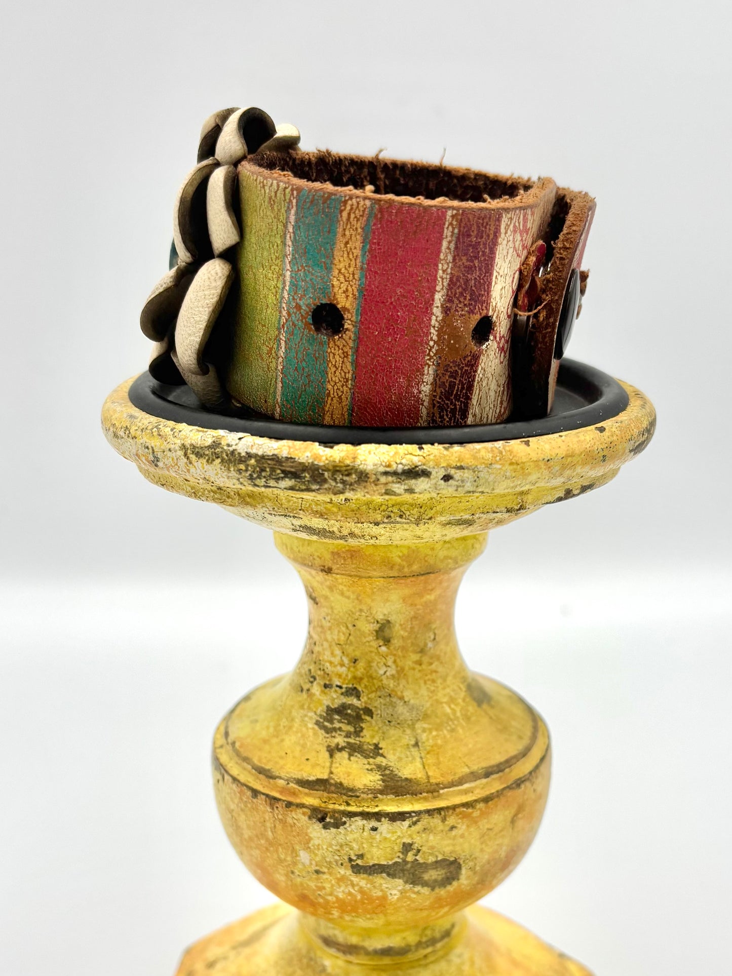 Boho Distressed Leather Cuff Bracelet