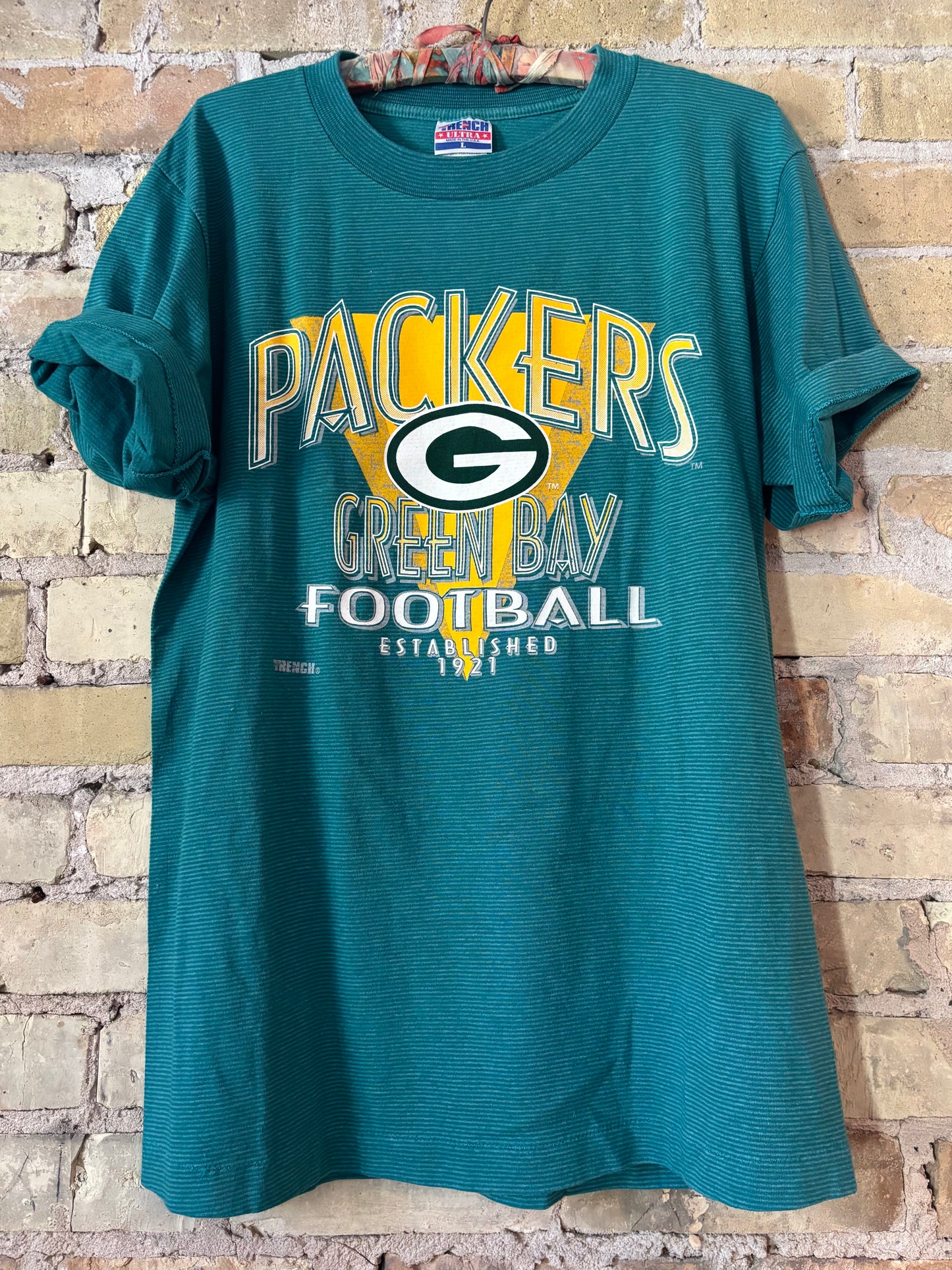 Vintage 90’s Packers short sleeve Pinstriped Graphic Tee